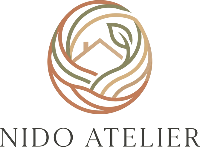 Marca principal Nido Atelier — emblema do ninho e wordmark
